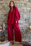 Santos Cushion Cotton Heathcliff Blouse Sangria